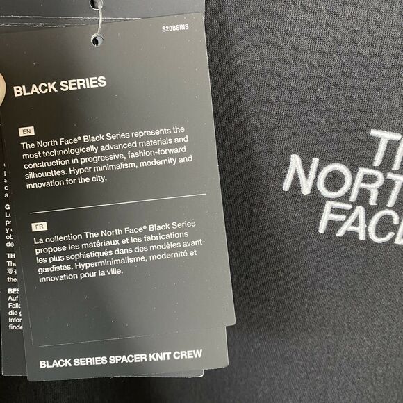 The North Face black series Spacer Knit black Crew sweatshirt small NWT - Picture 8 of 9